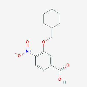 molecular formula C14H17NO5 B7869652 3-(Cyclohexylmethoxy)-4-nitrobenzoic acid 