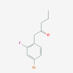 molecular formula C11H12BrFO B7869713 1-(4-Bromo-2-fluorophenyl)pentan-2-one 
