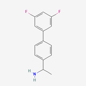 molecular formula C14H13F2N B7869760 1-(3',5'-Difluoro-[1,1'-biphenyl]-4-yl)ethanamine 