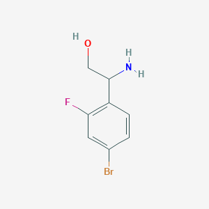 molecular formula C8H9BrFNO B7869779 2-Amino-2-(4-bromo-2-fluorophenyl)ethan-1-ol 