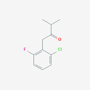 molecular formula C11H12ClFO B7869787 1-(2-Chloro-6-fluorophenyl)-3-methylbutan-2-one 