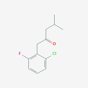 molecular formula C12H14ClFO B7869792 1-(2-Chloro-6-fluorophenyl)-4-methylpentan-2-one 