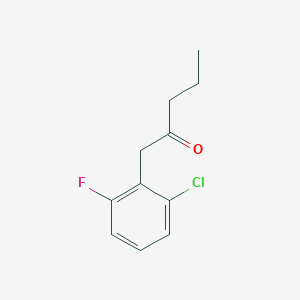 molecular formula C11H12ClFO B7869799 1-(2-Chloro-6-fluorophenyl)pentan-2-one 