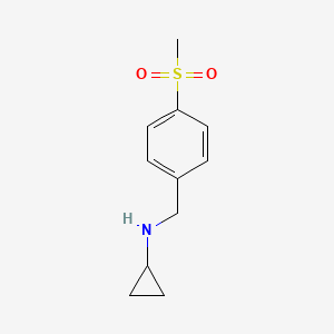 molecular formula C11H15NO2S B7869821 N-[(4-methanesulfonylphenyl)methyl]cyclopropanamine 