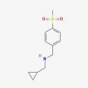 molecular formula C12H17NO2S B7869823 (Cyclopropylmethyl)[(4-methanesulfonylphenyl)methyl]amine 