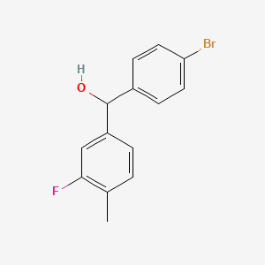 molecular formula C14H12BrFO B7869897 (4-Bromophenyl)(3-fluoro-4-methylphenyl)methanol 