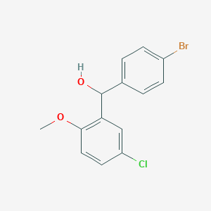 molecular formula C14H12BrClO2 B7869925 (4-Bromophenyl)(5-chloro-2-methoxyphenyl)methanol 