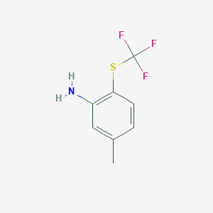 molecular formula C8H8F3NS B7869934 5-Methyl-2-((trifluoromethyl)thio)aniline 