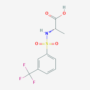 molecular formula C10H10F3NO4S B7869976 ((3-(Trifluoromethyl)phenyl)sulfonyl)alanine 