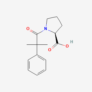 molecular formula C15H19NO3 B7869985 (2S)-1-(2-methyl-2-phenyl-propanoyl)pyrrolidine-2-carboxylic acid 
