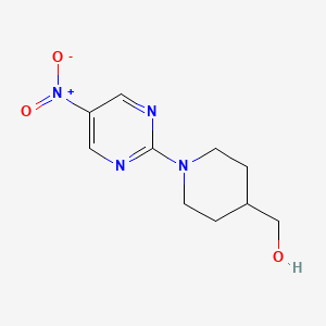 molecular formula C10H14N4O3 B7870038 (1-(5-Nitropyrimidin-2-yl)piperidin-4-yl)methanol 