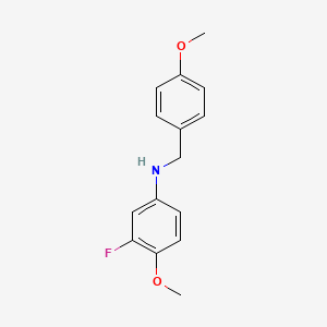 molecular formula C15H16FNO2 B7870180 3-Fluoro-4-methoxy-N-(4-methoxybenzyl)aniline 