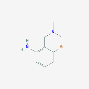 molecular formula C9H13BrN2 B7870258 3-Bromo-2-[(dimethylamino)methyl]aniline 