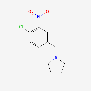 molecular formula C11H13ClN2O2 B7870265 1-[(4-Chloro-3-nitrophenyl)methyl]pyrrolidine 