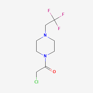 molecular formula C8H12ClF3N2O B7870319 2-Chloro-1-(4-(2,2,2-trifluoroethyl)piperazin-1-yl)ethanone 