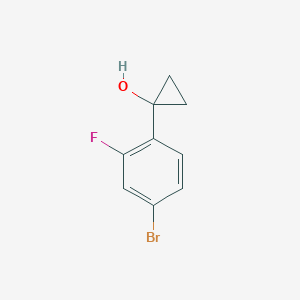 molecular formula C9H8BrFO B7870452 1-(4-Bromo-2-fluorophenyl)cyclopropan-1-ol 