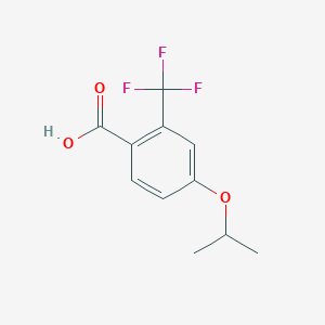 molecular formula C11H11F3O3 B7870471 4-Isopropoxy-2-(trifluoromethyl)benzoic acid 