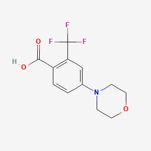 molecular formula C12H12F3NO3 B7870513 4-Morpholino-2-(trifluoromethyl)benzoic acid 