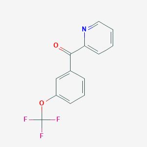 molecular formula C13H8F3NO2 B7870572 2-[3-(Trifluoromethoxy)benzoyl]pyridine 