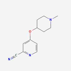 molecular formula C12H15N3O B7870597 4-((1-Methylpiperidin-4-yl)oxy)picolinonitrile 