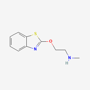 molecular formula C10H12N2OS B7870634 2-(1,3-benzothiazol-2-yloxy)-N-methylethanamine 