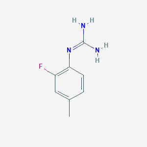molecular formula C8H10FN3 B7870641 1-(2-Fluoro-4-methylphenyl)guanidine 