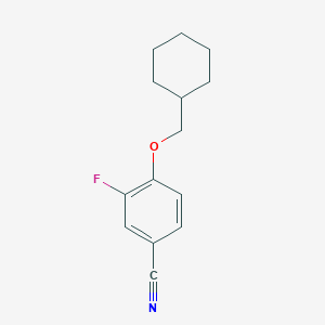 molecular formula C14H16FNO B7870656 4-(Cyclohexylmethoxy)-3-fluorobenzonitrile 