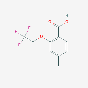 molecular formula C10H9F3O3 B7870698 4-Methyl-2-(2,2,2-trifluoroethoxy)benzoic acid 
