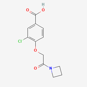 molecular formula C12H12ClNO4 B7870704 4-(2-(Azetidin-1-yl)-2-oxoethoxy)-3-chlorobenzoic acid 