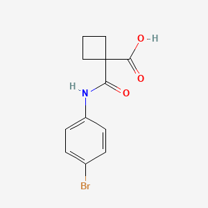 molecular formula C12H12BrNO3 B7870706 1-[(4-Bromophenyl)carbamoyl]cyclobutane-1-carboxylic acid 