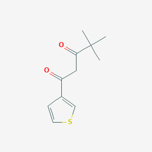 molecular formula C11H14O2S B7870713 4,4-Dimethyl-1-(thiophen-3-yl)pentane-1,3-dione 