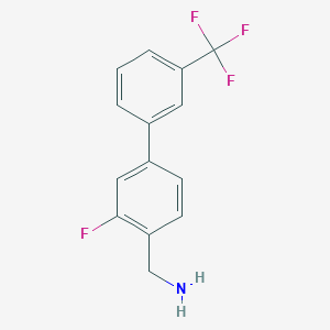 molecular formula C14H11F4N B7870742 (3-Fluoro-3'-(trifluoromethyl)-[1,1'-biphenyl]-4-yl)methanamine 