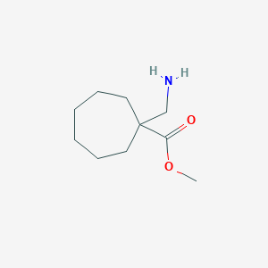 molecular formula C10H19NO2 B7870763 Methyl 1-(aminomethyl)cycloheptane-1-carboxylate 