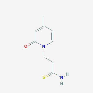 molecular formula C9H12N2OS B7871266 3-(4-Methyl-2-oxo-1,2-dihydropyridin-1-yl)propanethioamide 
