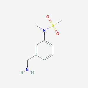 molecular formula C9H14N2O2S B7871286 N-(3-(aminomethyl)phenyl)-n-methylmethanesulfonamide 