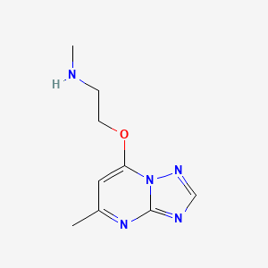 molecular formula C9H13N5O B7871404 Methyl[2-({5-methyl-[1,2,4]triazolo[1,5-a]pyrimidin-7-yl}oxy)ethyl]amine 