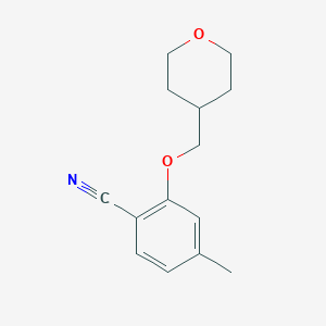 molecular formula C14H17NO2 B7871434 4-Methyl-2-((tetrahydro-2H-pyran-4-yl)methoxy)benzonitrile 
