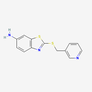 molecular formula C13H11N3S2 B7871443 2-(Pyridin-3-ylmethylsulfanyl)-1,3-benzothiazol-6-amine 