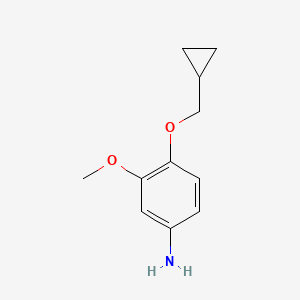 molecular formula C11H15NO2 B7871489 4-(Cyclopropylmethoxy)-3-methoxyaniline 