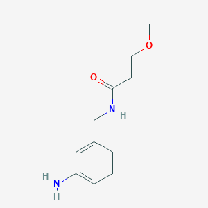 molecular formula C11H16N2O2 B7871588 N-[(3-aminophenyl)methyl]-3-methoxypropanamide 