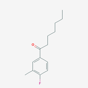 molecular formula C14H19FO B7871610 1-(4-Fluoro-3-methylphenyl)heptan-1-one 
