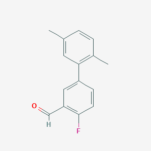 molecular formula C15H13FO B7871666 5-(2,5-Dimethylphenyl)-2-fluorobenzaldehyde 