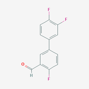 molecular formula C13H7F3O B7871679 5-(3,4-Difluorophenyl)-2-fluorobenzaldehyde 