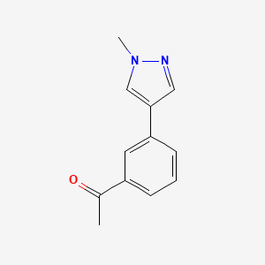 molecular formula C12H12N2O B7871685 1-[3-(1-Methyl-1H-pyrazol-4-YL)phenyl]ethan-1-one 