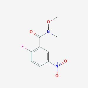 molecular formula C9H9FN2O4 B7871734 2-fluoro-N-methoxy-N-methyl-5-nitrobenzamide 