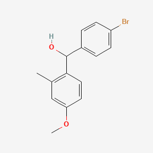 molecular formula C15H15BrO2 B7871990 (4-Bromophenyl)(4-methoxy-2-methylphenyl)methanol 