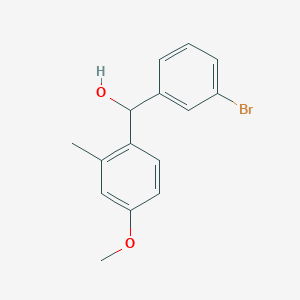 molecular formula C15H15BrO2 B7872007 (3-Bromophenyl)(4-methoxy-2-methylphenyl)methanol 