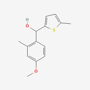 molecular formula C14H16O2S B7872018 4-Methoxy-2-methylphenyl-(5-methyl-2-thienyl)methanol 