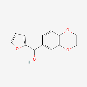 molecular formula C13H12O4 B7872056 3,4-(Ethylenedioxy)phenyl-(2-furyl)methanol 