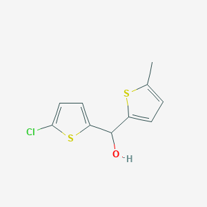 molecular formula C10H9ClOS2 B7872296 2-Chloro-5-thienyl-(5-methyl-2-thienyl)methanol 